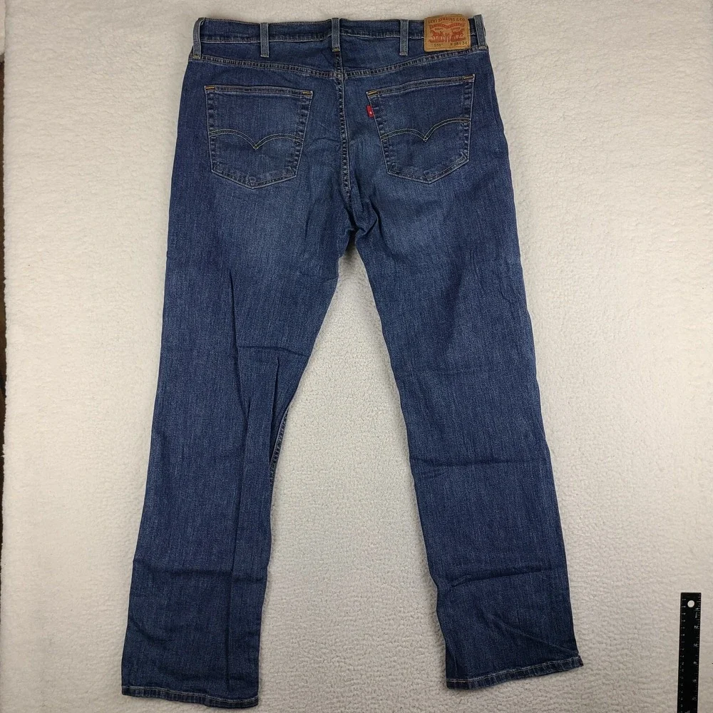 Levi's 559 Jeans Mens 38x34 Blue Relaxed Straight Fit Waterless Dark Wash Denim‎